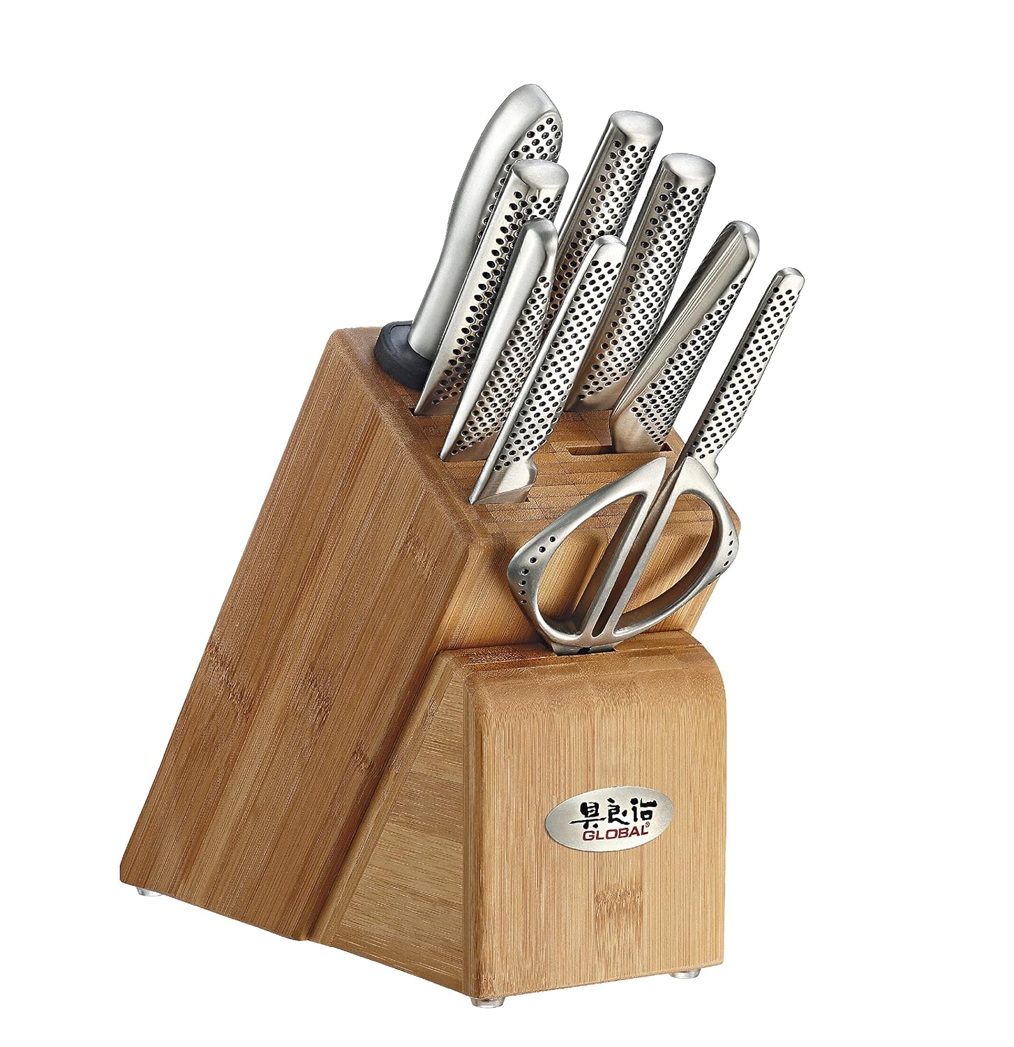 Global 10 Piece Takashi Knife Block Set - Lightweight Japanese Stainless Steel Razor-Sharp Edge Made in Japan G-2