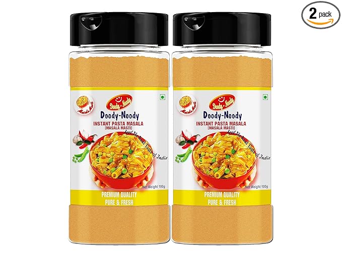 Doody-Noody Pasta Masala with Classic Spicy Flavor in (100 g X 2) Pet Container.
