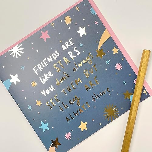 Miniatura 3 de Old English Co. - Tarjeta de felicitación con texto en inglés «Friends Are Like Stars» – Tarjeta de feliz cumpleaños para mejor amiga – Tarjeta de