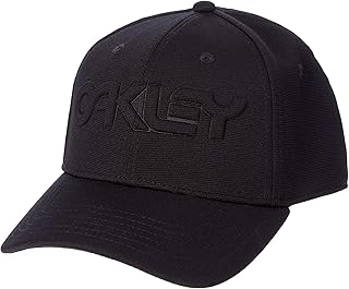 Oakley unisex adult 6 Panel Stretch Embossed Hat, Blackout, Large-X-Large US