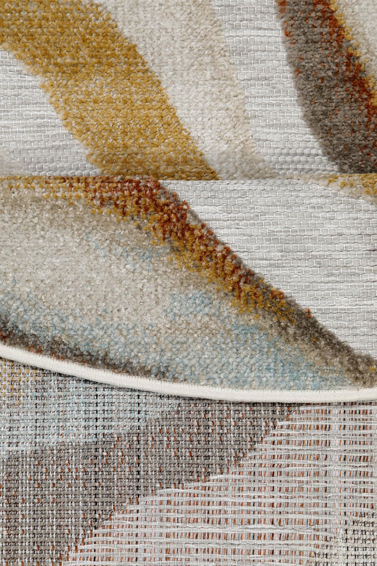 Wecon Home Creek gewebter Outdoor-Teppich, 120 cm rund, beige