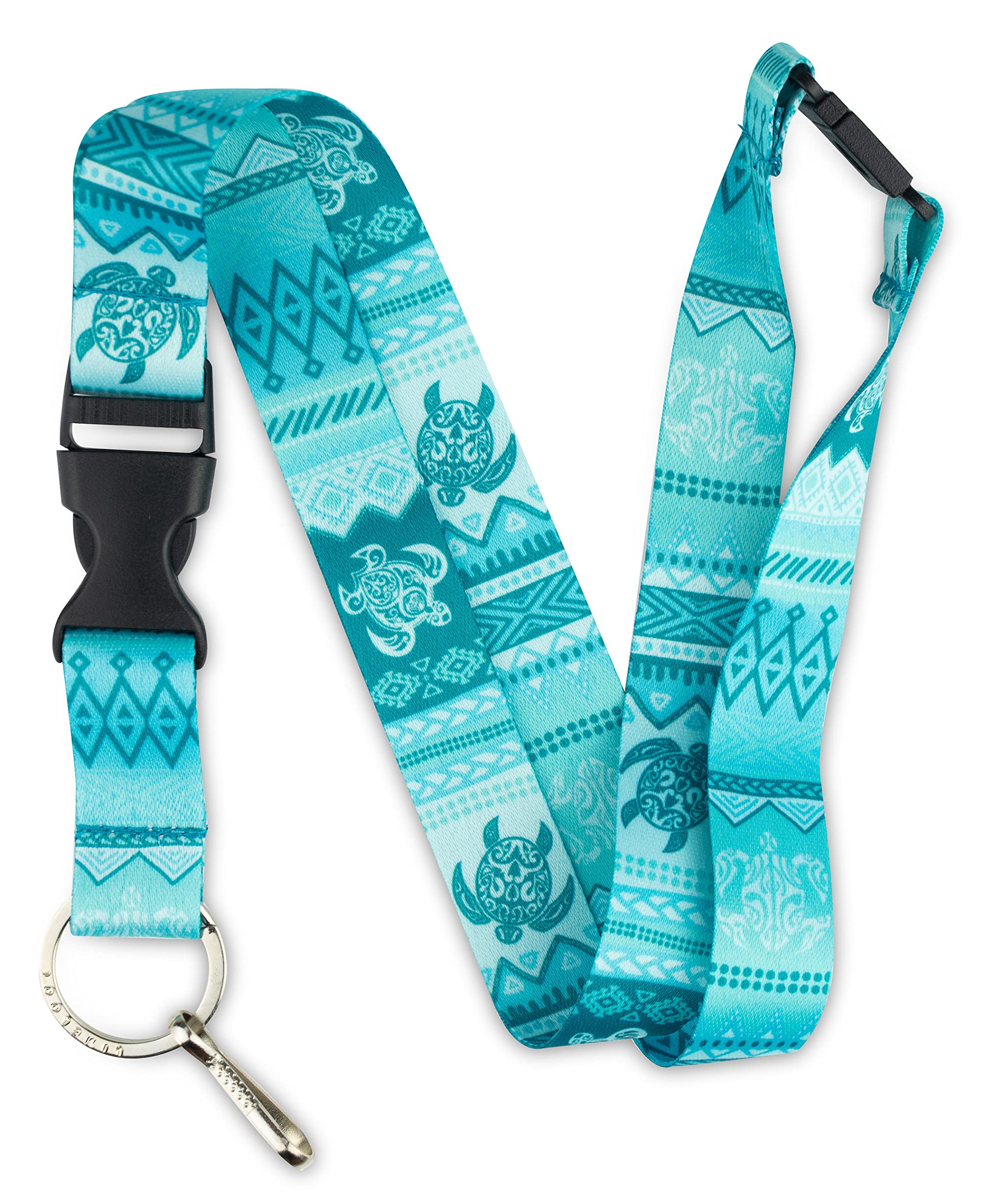 Hokusai Breakaway Neck Lanyard for Keys, ID Badge, Accessories | Lanyard for Men and Women by Limeloot, Tattoo Tribal Turtle, Default — image 1