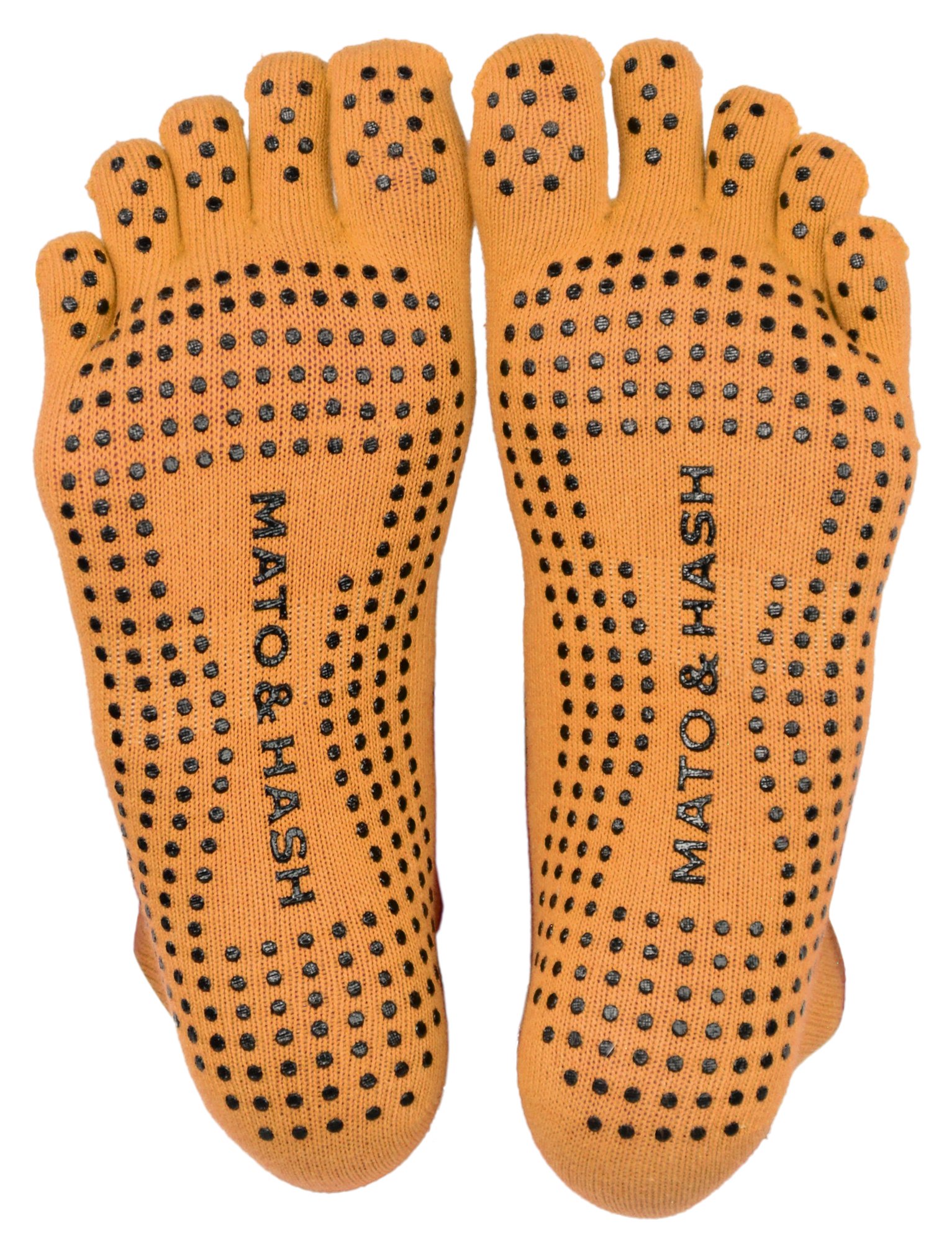 Mato &amp; Hash 5-Toe Exercise Barefoot Feel Yoga Socks With Full Grip