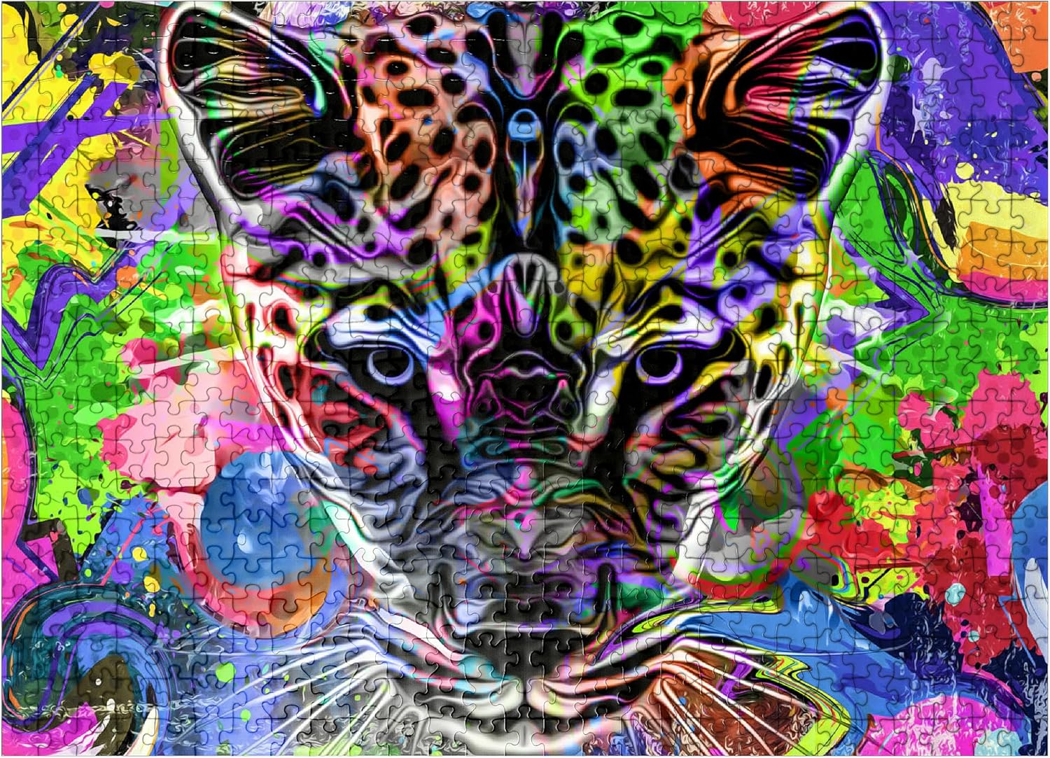MyPuzzle Fantastic Leopard - Premium 500 Piece Jigsaw Puzzle - Made in USA