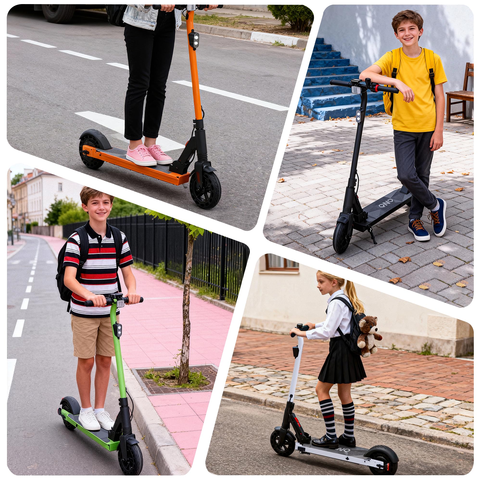 Trottinette Électrique pour Grandes Enfants & Adolescents | Moteur 250W | Vitesse Max 15.5 mph (25 km/h) | Frein à Pied Arrière | Pliable | Charge Max 220 lbs (100 kg)