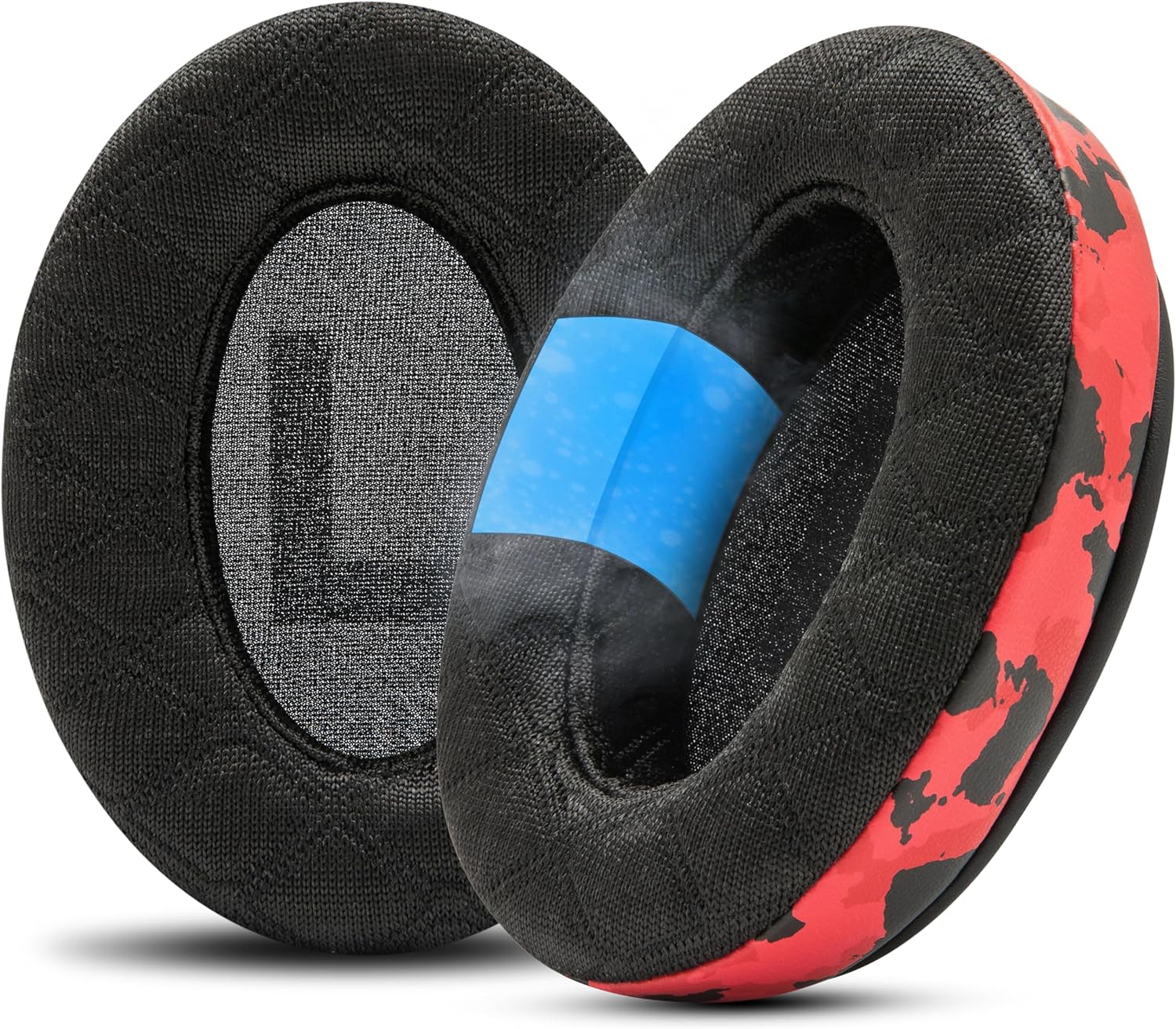 WC Freeze V2 Cloud Alpha - Angled Cooling Gel Earpads for HyperX Cloud Alpha & More, by Wicked Cushions | Angled Pads for Extreme Comfort, New Freeze V2 Cooling Fabric, Extra Thick | Red Camo