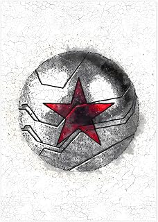 Bucky Barnes Art Print, Winter Soldier Logo Poster, Avengers Superhero Wall Art, Marvel Endgame Movie Poster, Captain America Print, MCU Art - Cotton Paper