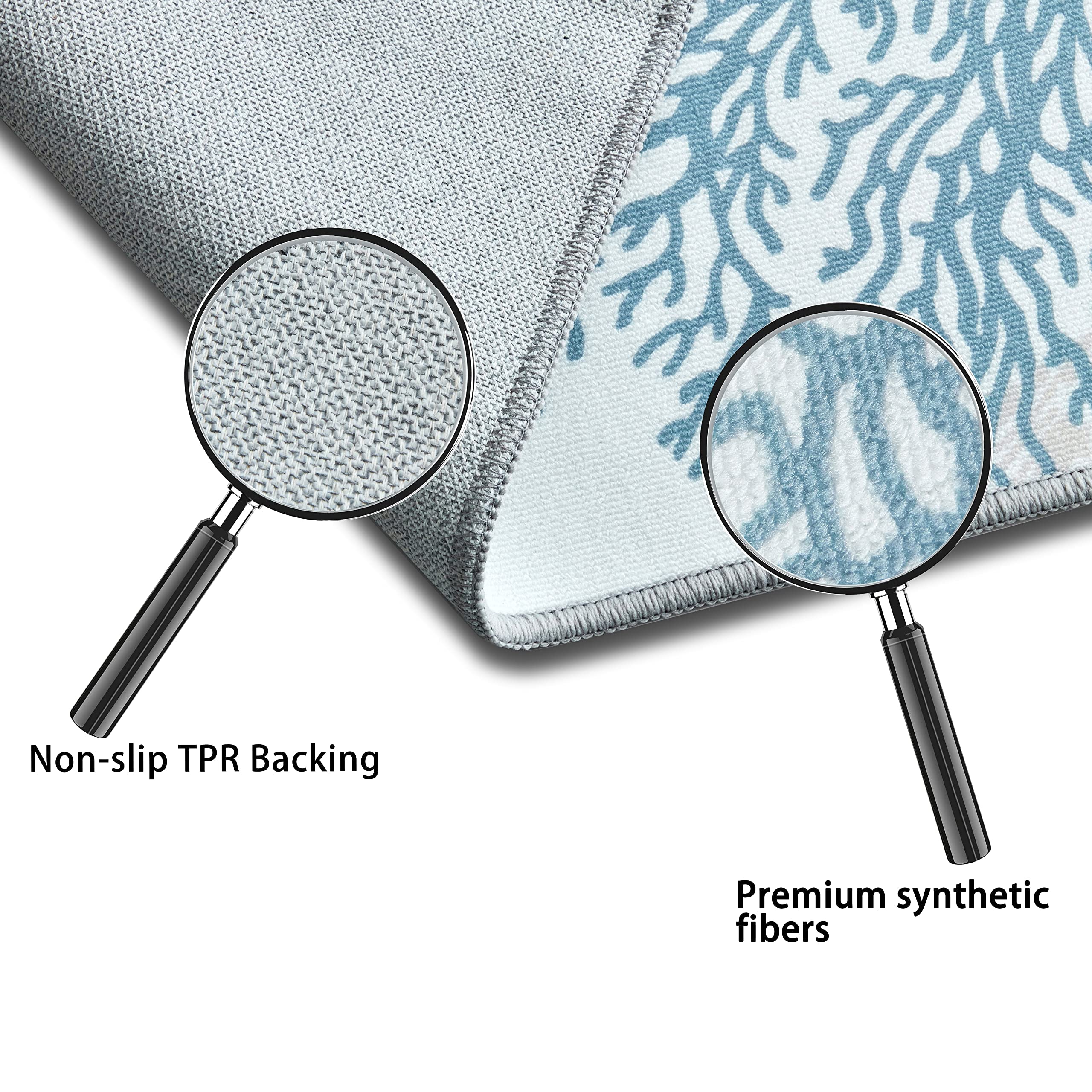 Tritard Coastal Area Rug 2x3 - Small Machine Washable Foldable Throw Rugs Non-Sl — product photo