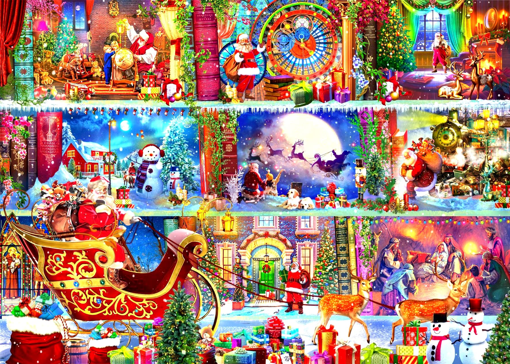 Brain Tree - Santa's Gift 1000 Piece Puzzle for Adults: with Droplet Technology for Anti Glare & Soft Touch