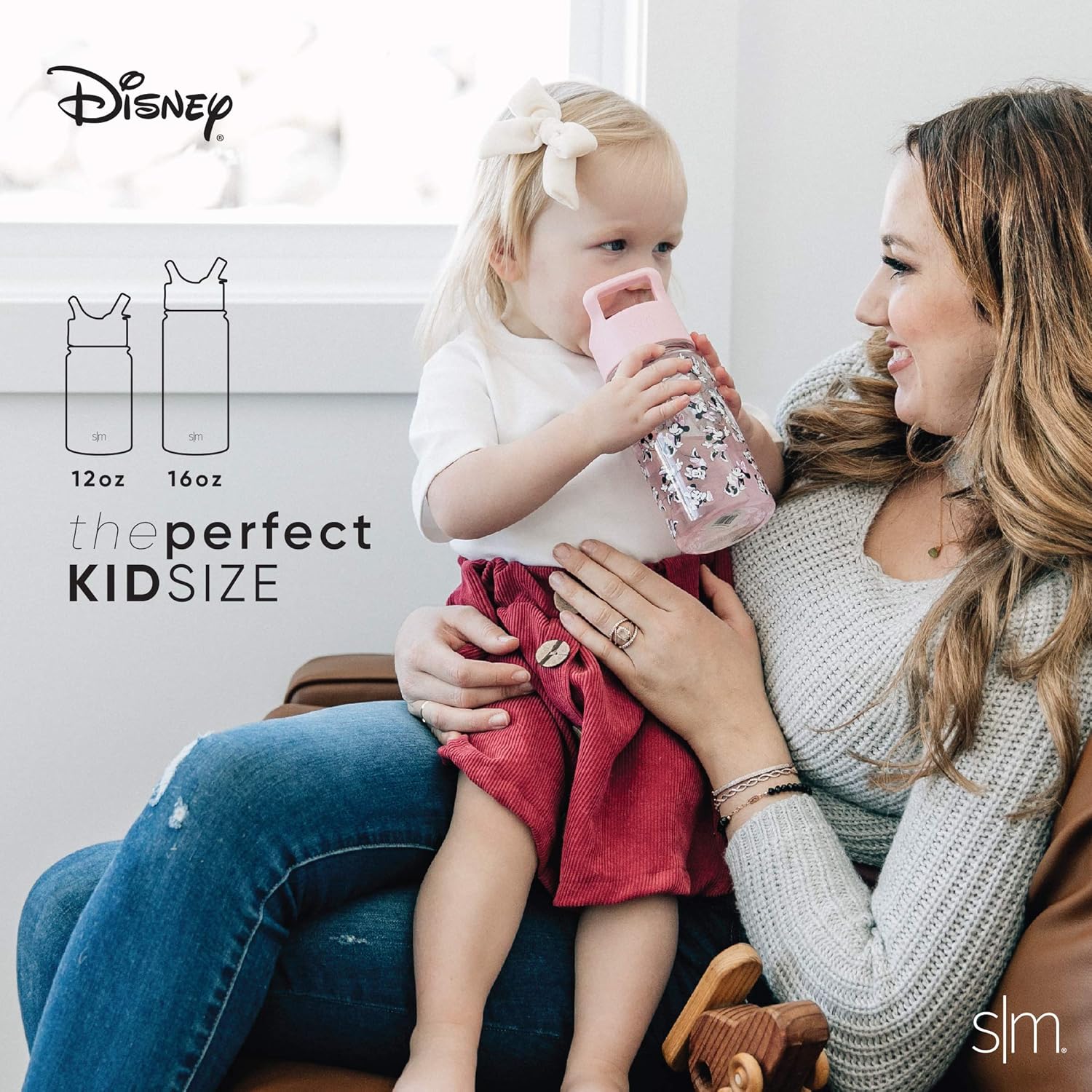 Simple Modern Kids Disney Tritan BPA-Free Plastic Water Bottle with Leakproof Straw Lid for Toddlers Girls and Boys, 12oz, Minnie Mouse Rainbow : Everything Else