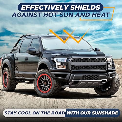 Miniatura 9 de EcoNour Parasol para parabrisas de automóvil con bolsa de almacenamiento material duradero 240T visera solar para rayos UV y protección contra el