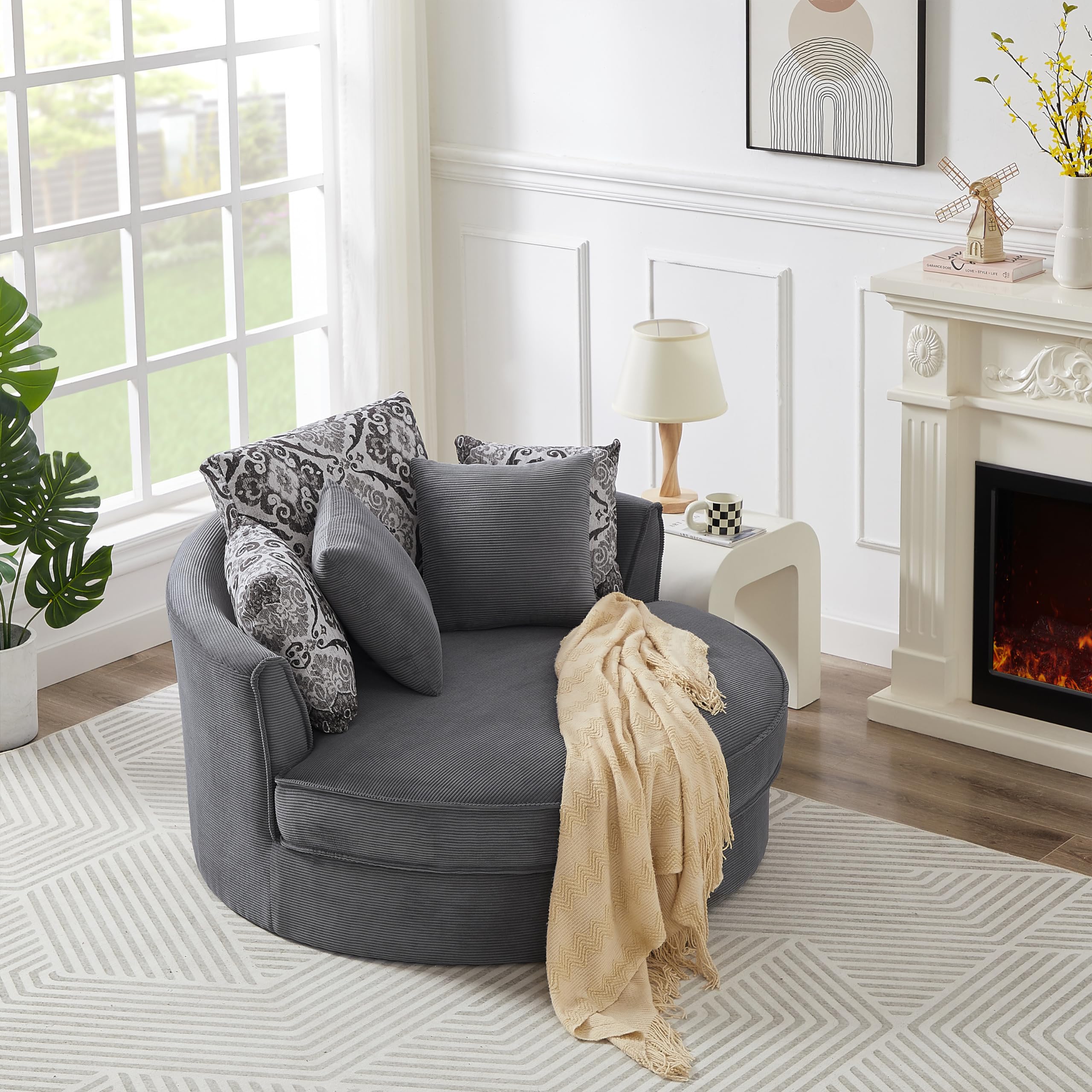 Ottoman Barrel Chair Living Room Chair And A Half With Ottoman