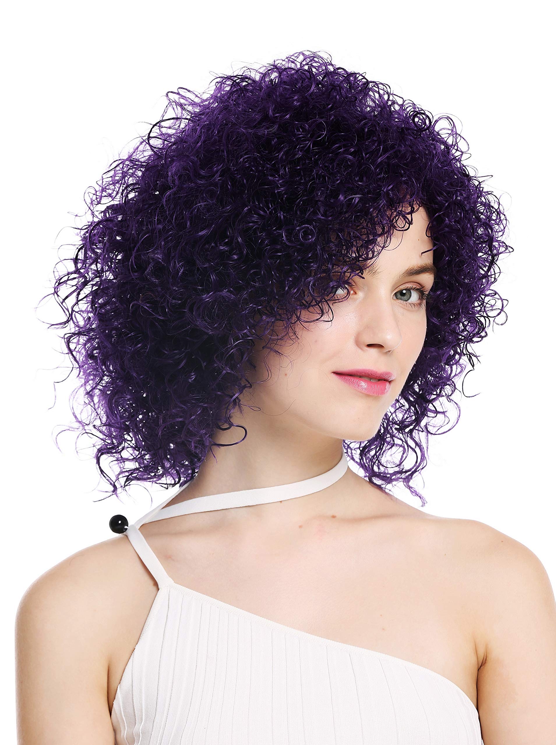 WIG ME UP - VK-11-HYB73C women's quality wig short voluminous frizzy curly curls purple, Länge: ca. 30 cm