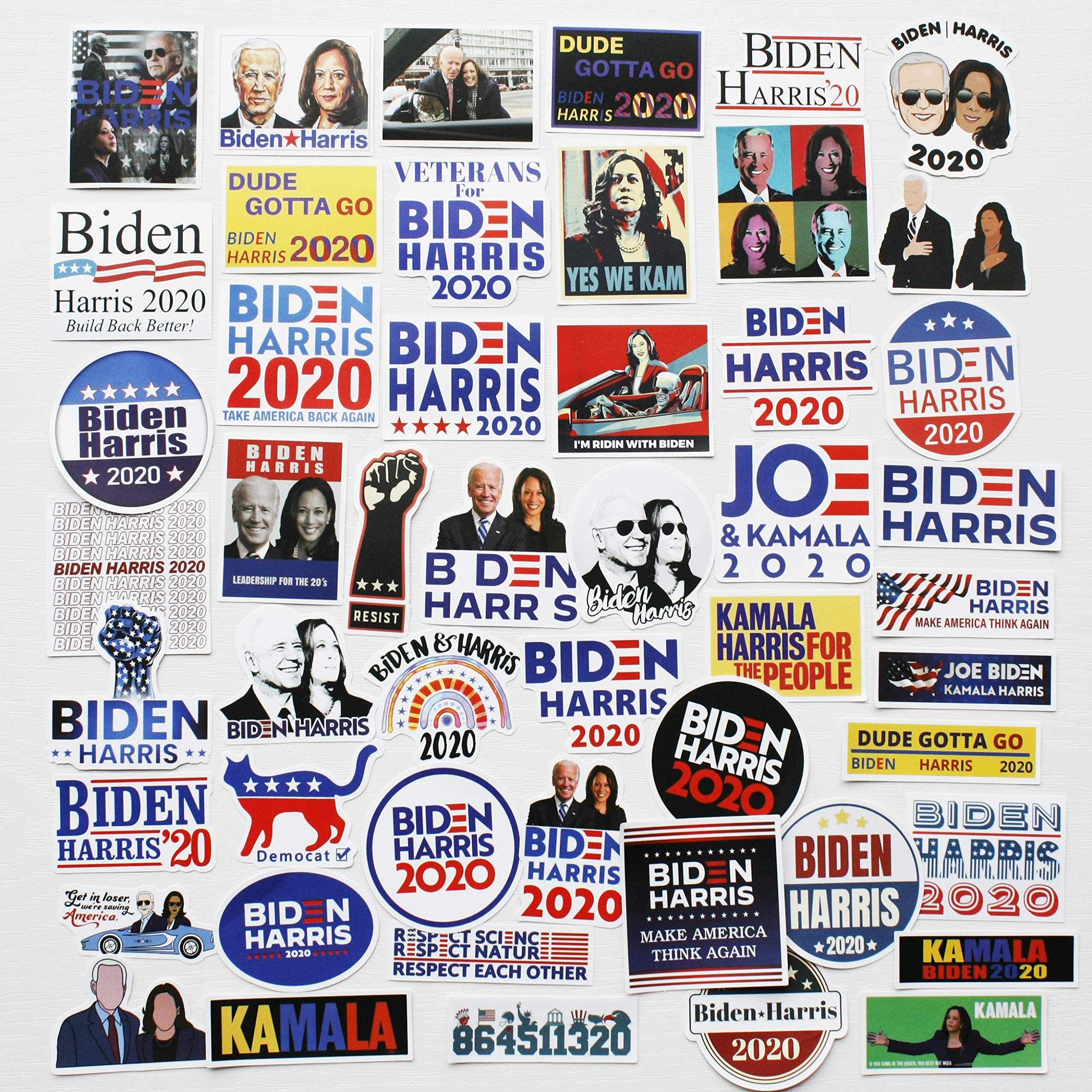 50Pcs Joe Biden Harris Stickers American President Election Funny Decals Bike Helmet Hard Hat Stickers for Car Window Truck