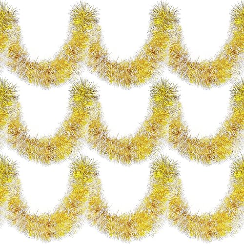 Waydress Guirnalda de oropel de Navidad, guirnalda metálica brillante para árbol de Navidad, decoración de oropel colgante de Navidad, corona de