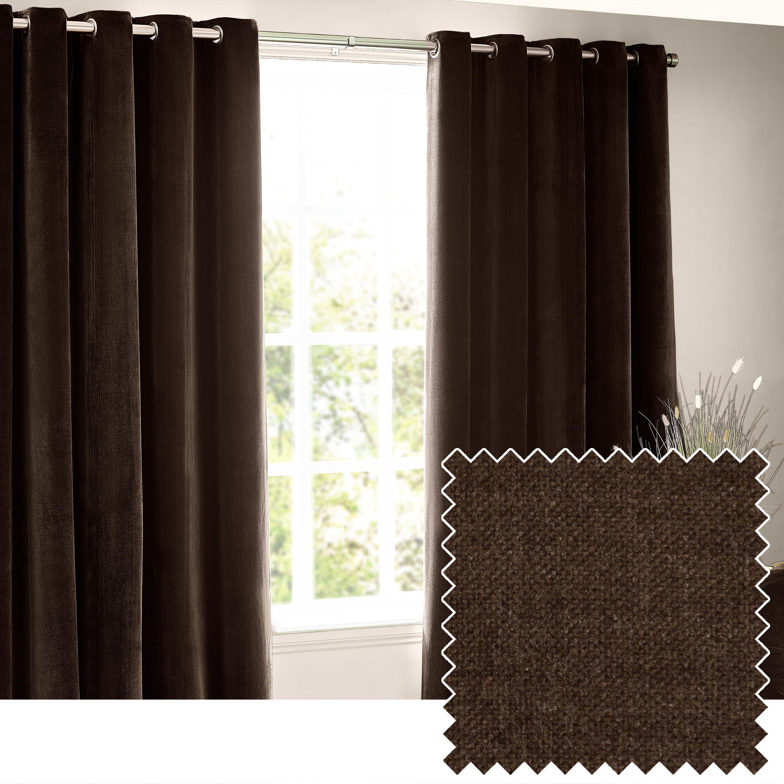 Yard Heavyweight Chenille Eyelet Curtains