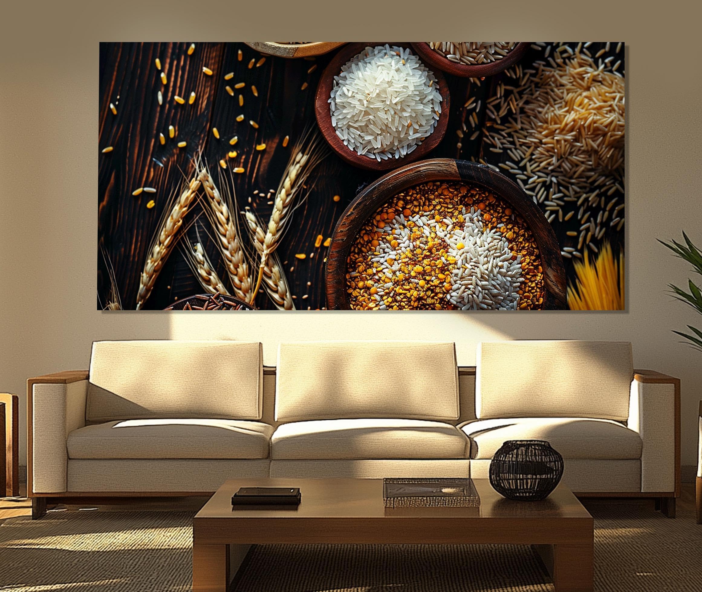 Toile de riz et blé pour décoration murale cuisine conviviale - 6
