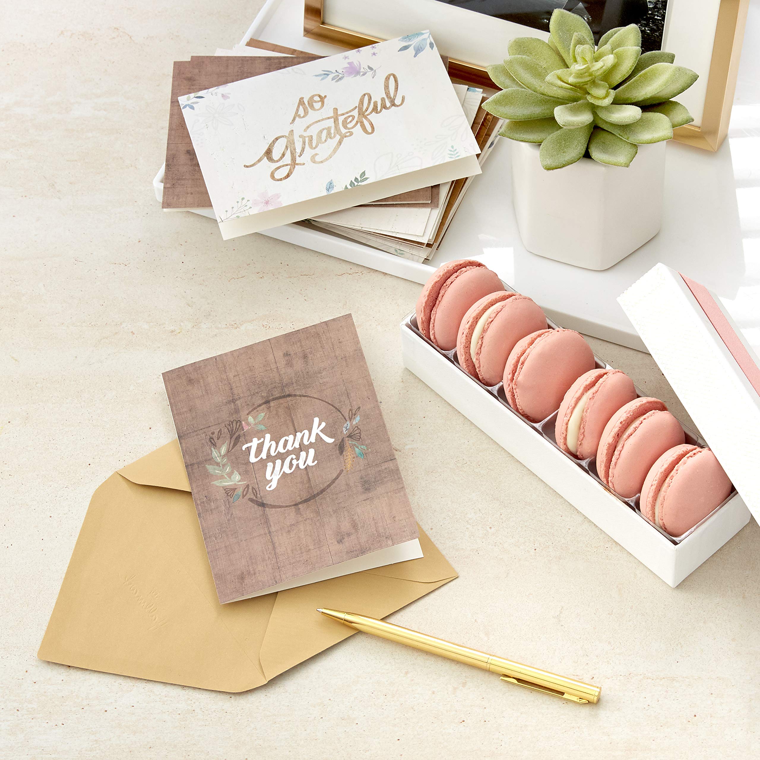 Hallmark Thank You Cards Assortment, Rustic Flowers (48 Thank You Notes with Envelopes) - Image 2