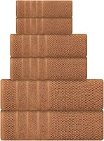 Vista 29 de Juego de toallas de baño - 100% algodón - 2 toallas de baño, 2 toallas de mano y 2 toallitas - Grandes, gruesas, esponjosas, absorbentes, secado