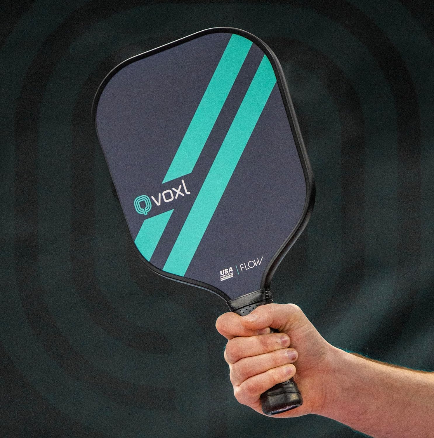 Thick Core Pickleball Paddle - Voxl Flow | 19mm Core, Carbon Fiber Face, Huge Sweet Spot, Vox-Grit Spin Surface, Max Control and Touch.