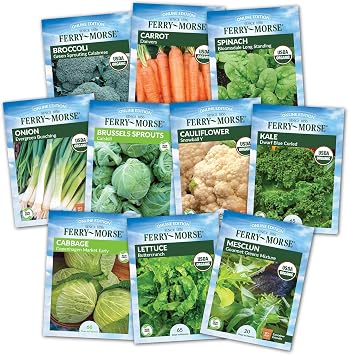 Ferry Morse Vegetable Seed Kit - Cold Hardy, High Germination, GMO Free - 10 Pack