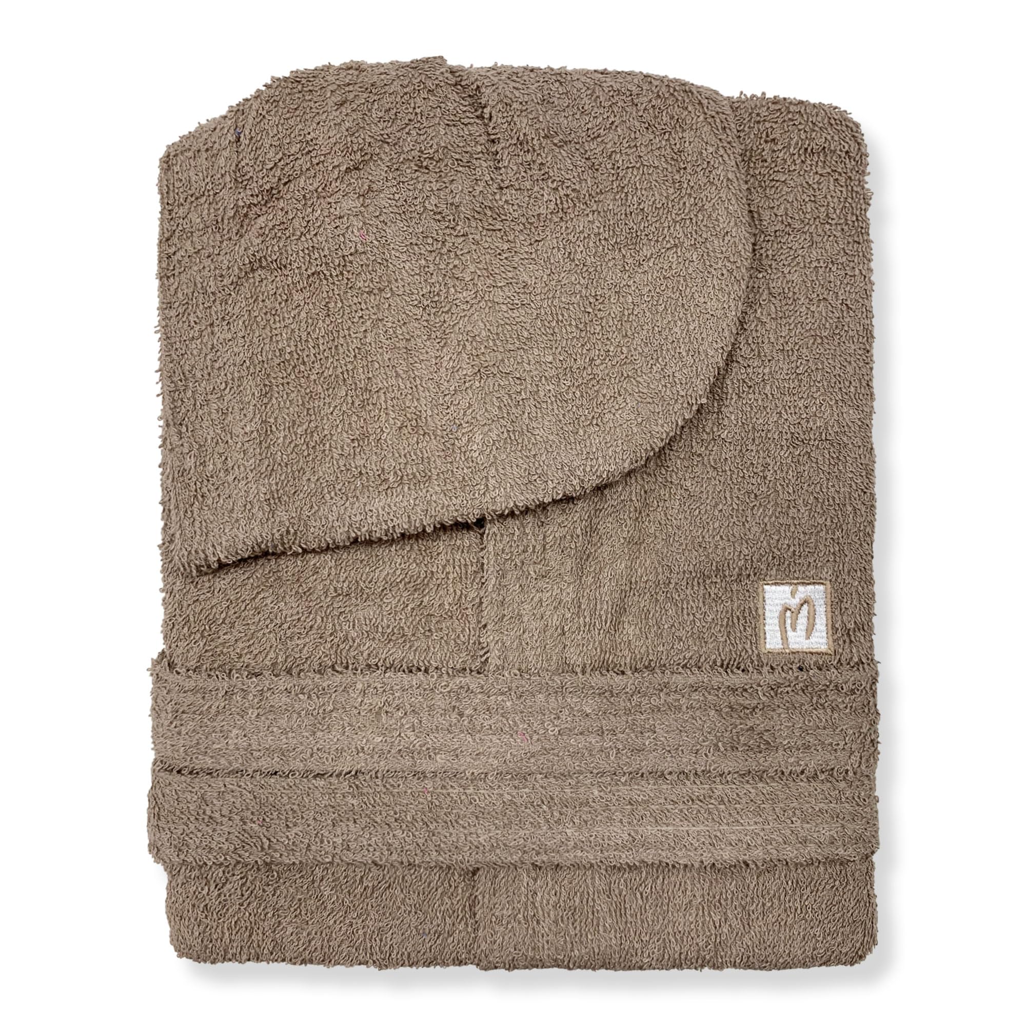 NADA HOME Marta Marzotto - Robe da bagno in cotone terriccio per uoemi e donne, marrone topo, dimensione M - funzionale 
