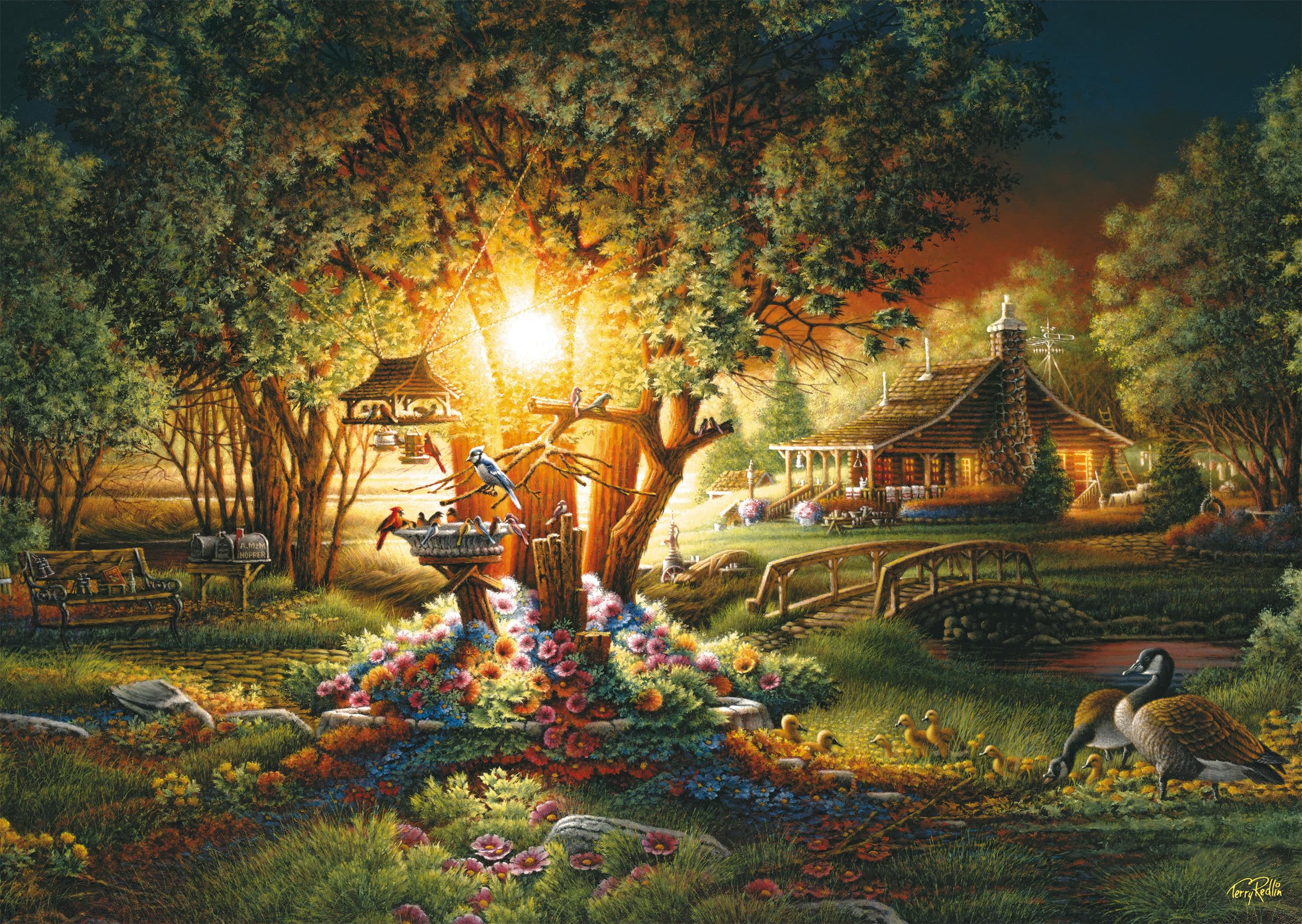 Schmidt Spiele 58547 Magnificent Spring Glow, Terry Redlin, 1000 Piece Puzzle, Multicolor, 69,3 x 49,3 cm - Image 4
