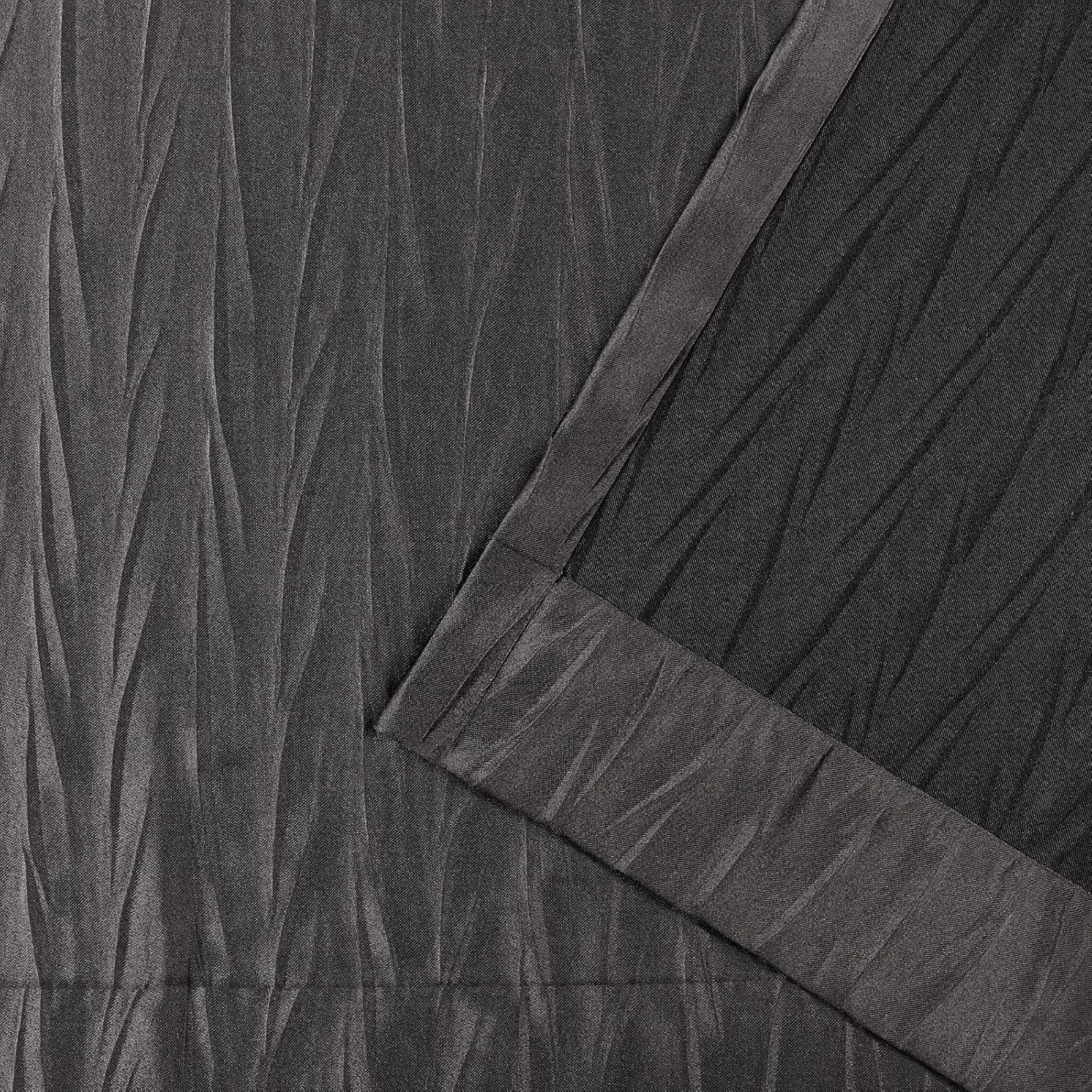 EXCLUSIVE HOME Leia Room Darkening Blackout Grommet Top Curtain Panels, 50"x84", Charcoal, Set of 2