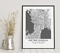 Vista 6 de Mapa de Metro Manila, Filipinas, Luz 2 (12x16)