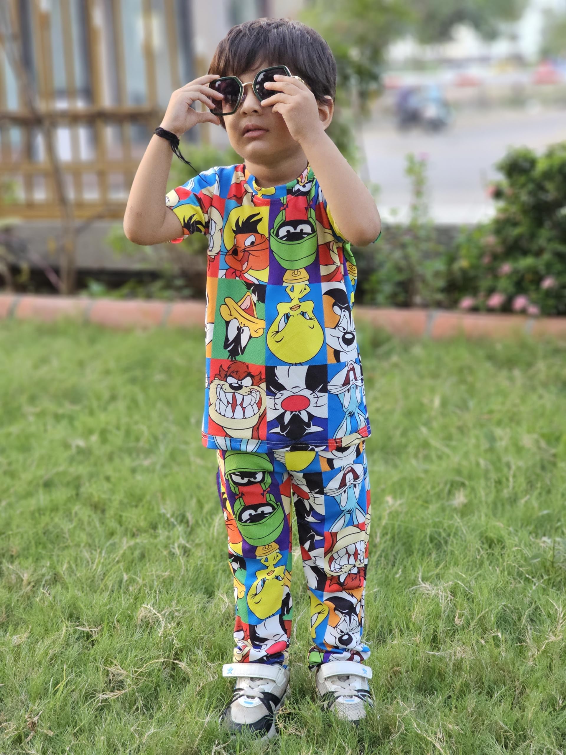 EMBLIKA Boy's PolyCotton Premium Printed T-shirt And Pant Set|Kids Clothing Sets||Co-Ord Set for Boys|| 1