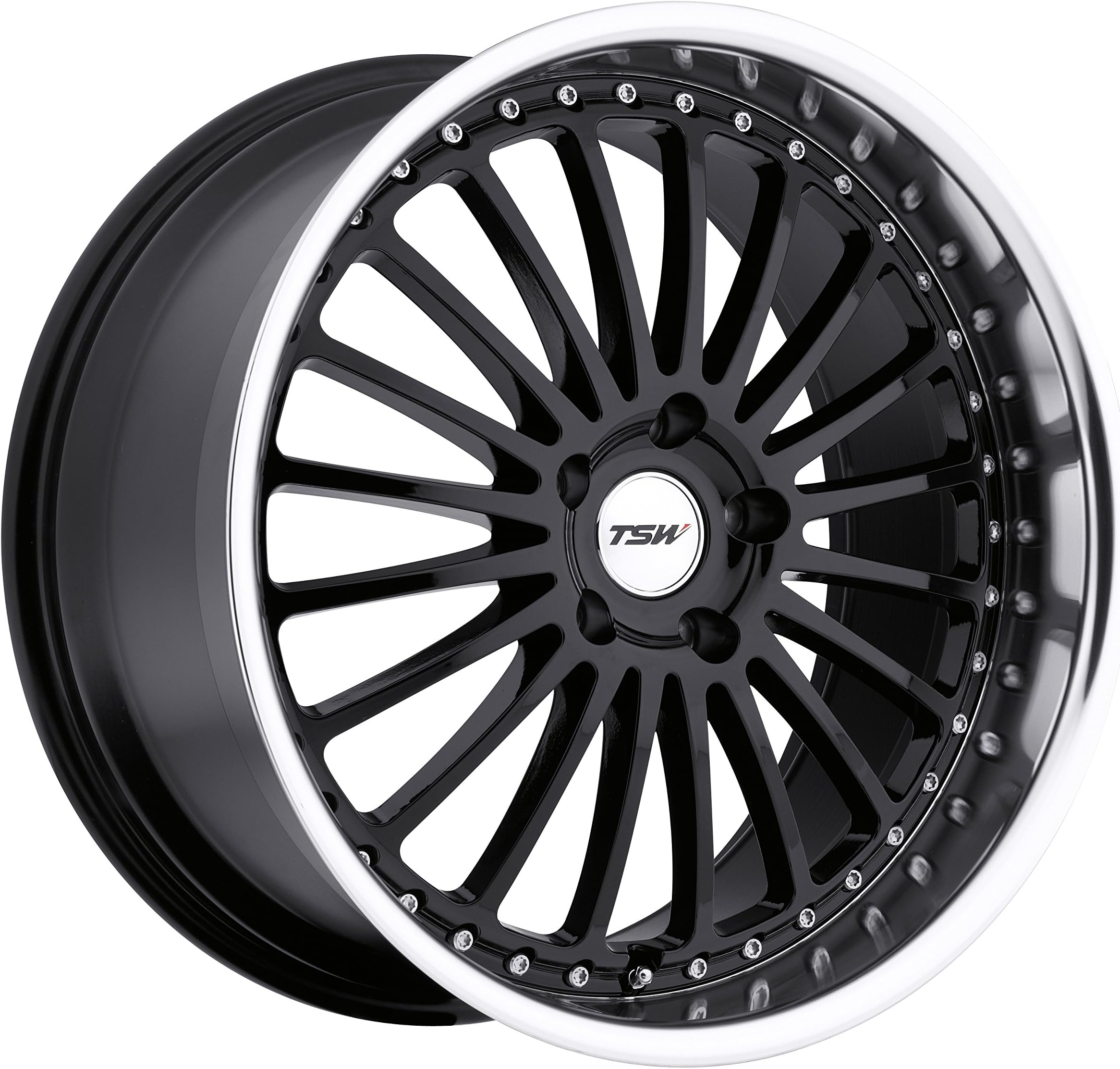 TSW Silverstone Gloss Black Wheel with Machined Lip (17x8"/5x112mm)