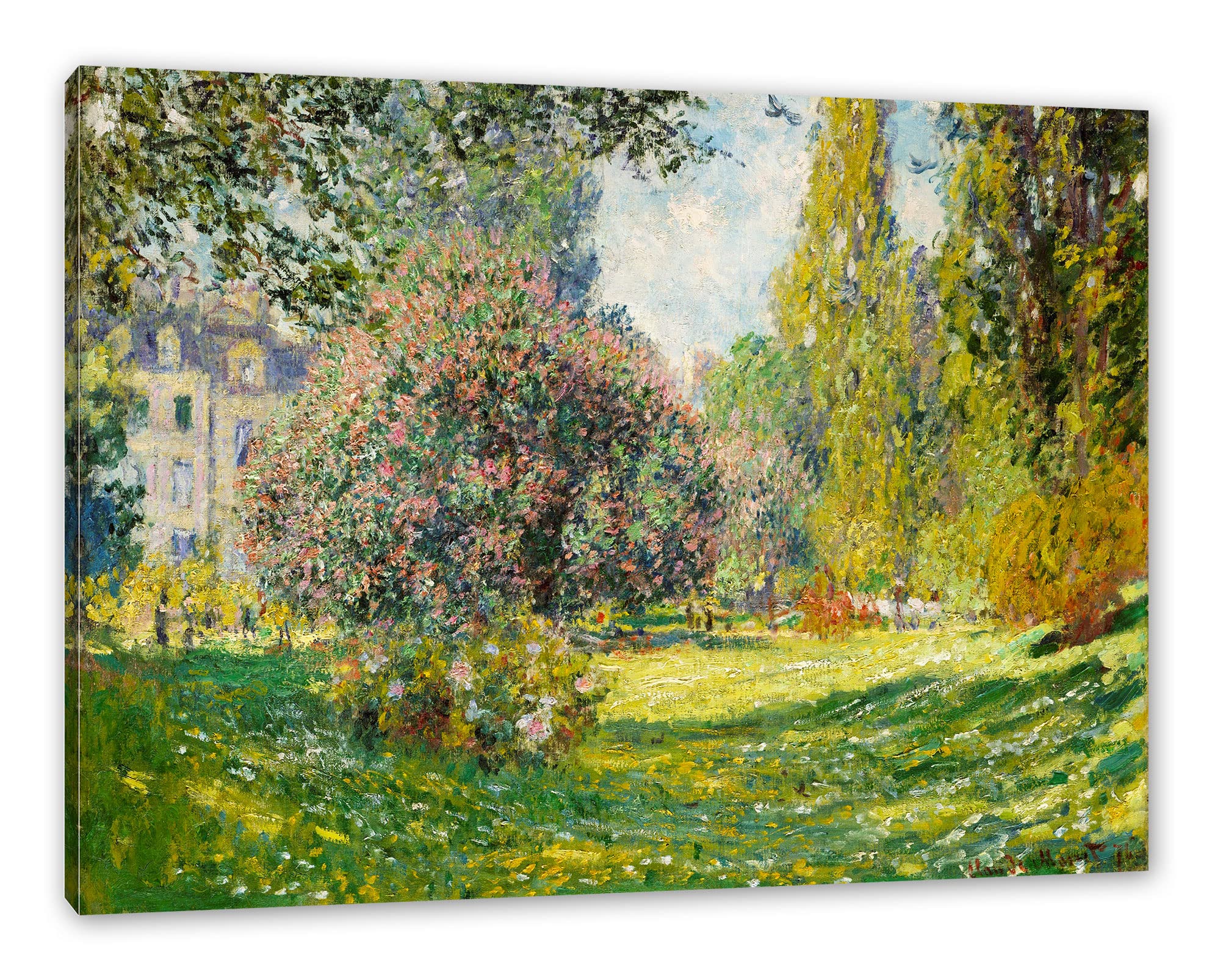 Pixxprint Leinwandbild Claude Monet – „Des Künstlers Garten In Argenteuil“, 60x40 Cm, Fertig Gespannt
