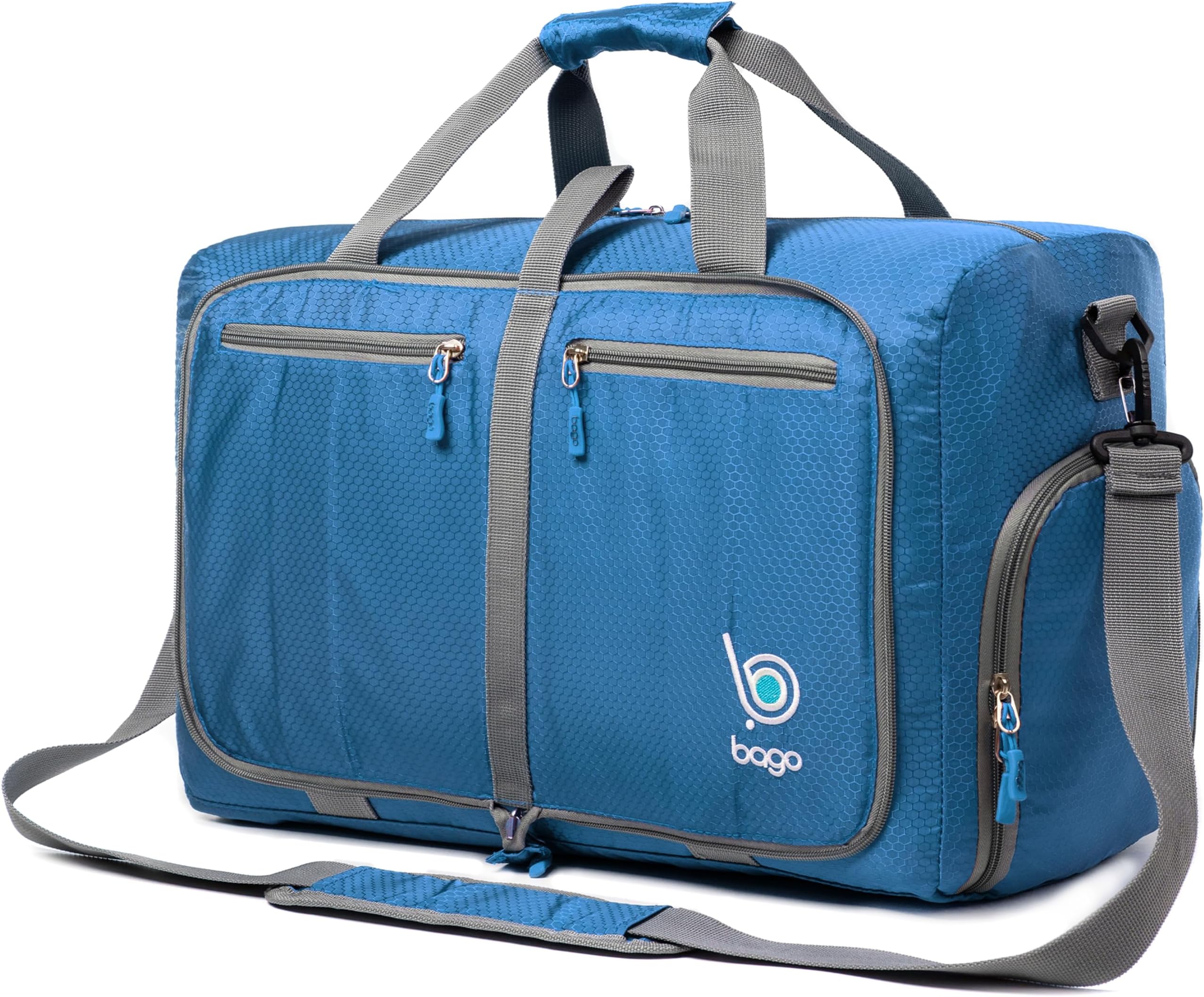 Bago Compact Duffle Bag for Travel Women & Men. Durable Lightweight Foldable Travel Duffel Bags For Traveling Women. 40L Duffle Bags a Reliable Weekender duffel or Overnight Bag With Shoe Compartment