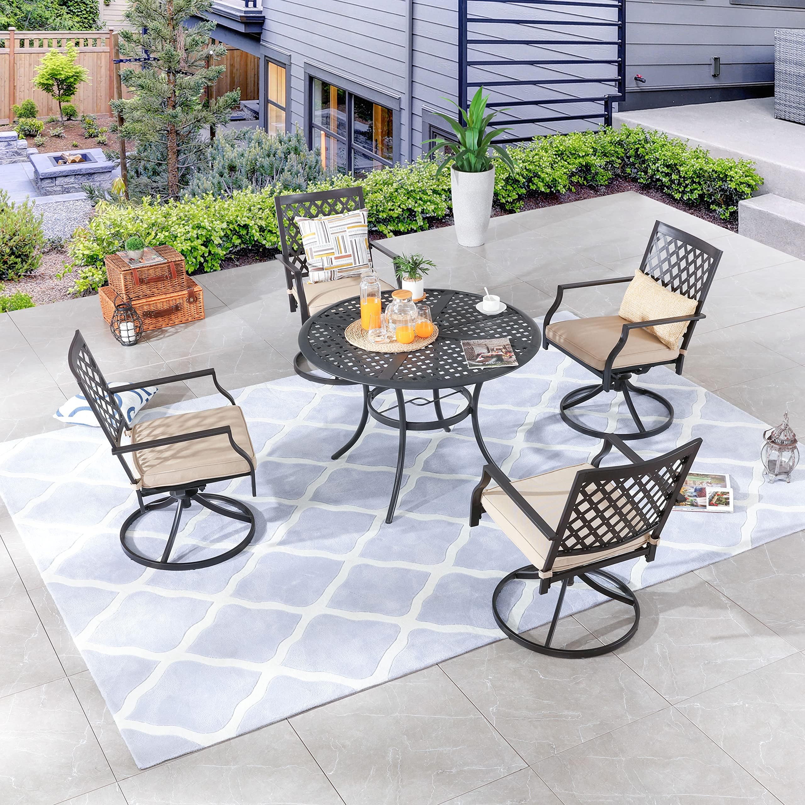 Amazon.com: yoyomax 2 Pieces Outdoor Patio Furniture Set, Black : Patio ...