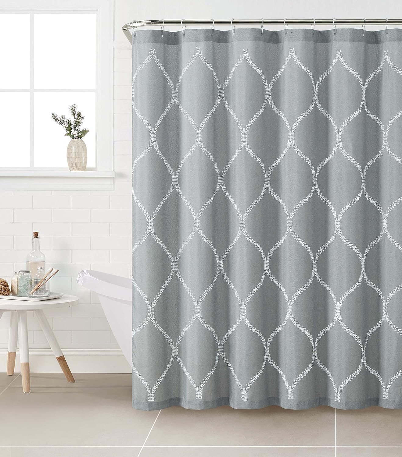 VCNY Kimberly Shower Curtain, Grey Amazon.in Home & Kitchen