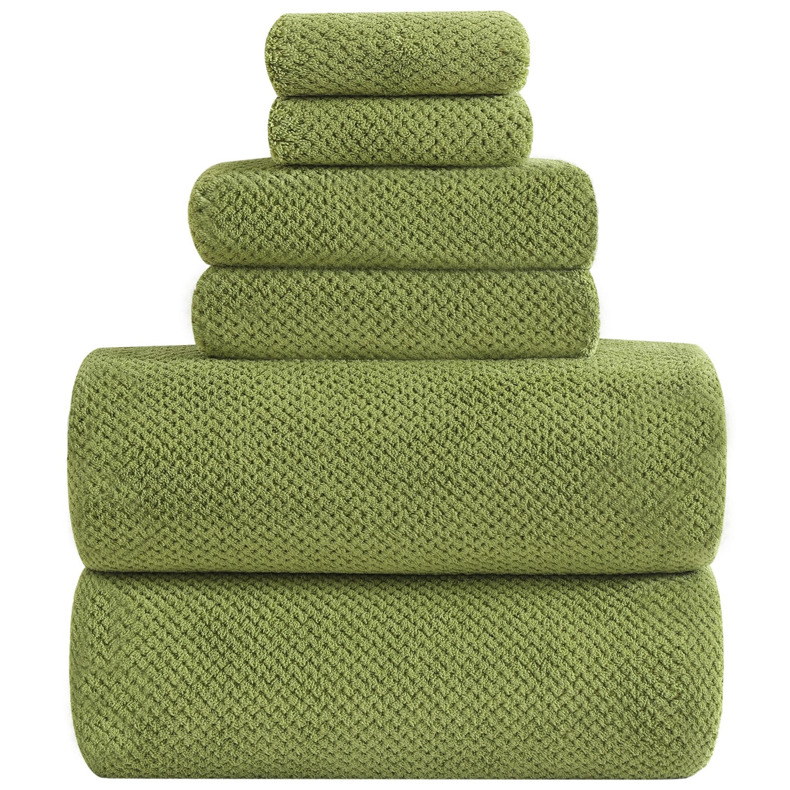 YTYC Asciugamani, 90 x 200 cm, asciugamani da bagno oversize per adulti, set di asciugamani da bagno extra large, super morbidi, altamente assorbenti, in microfibra, 80% poliestere (verde scuro, 6