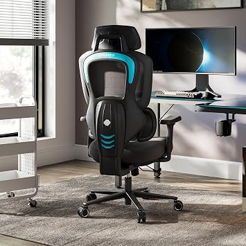 EUREKA ERGONOMIC Typhon Gaming Chair, Ergonomic Office Chair, Home Office Desk Chairs, Gaming Chairs for Adults, Mesh Office Chair, Adjustable Armrest Headrest, Hight Back, BlackBlue
