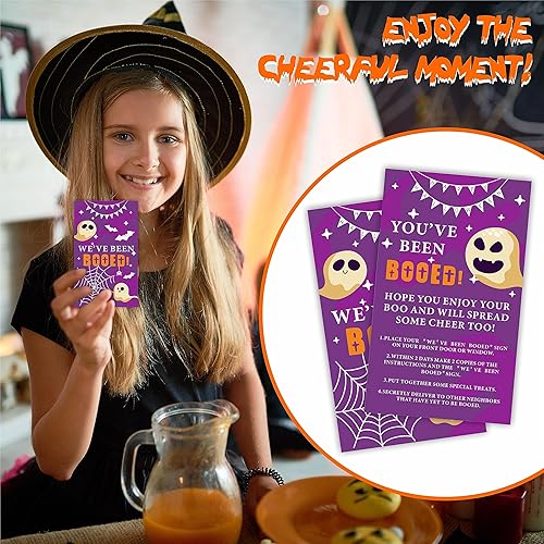Miniatura 4 de JCVUK Tarjetas de juego de propagación de Halloween, Has sido abucheado! Hemos sido abucheados! 50 tarjetas de juego para difundir alegría para