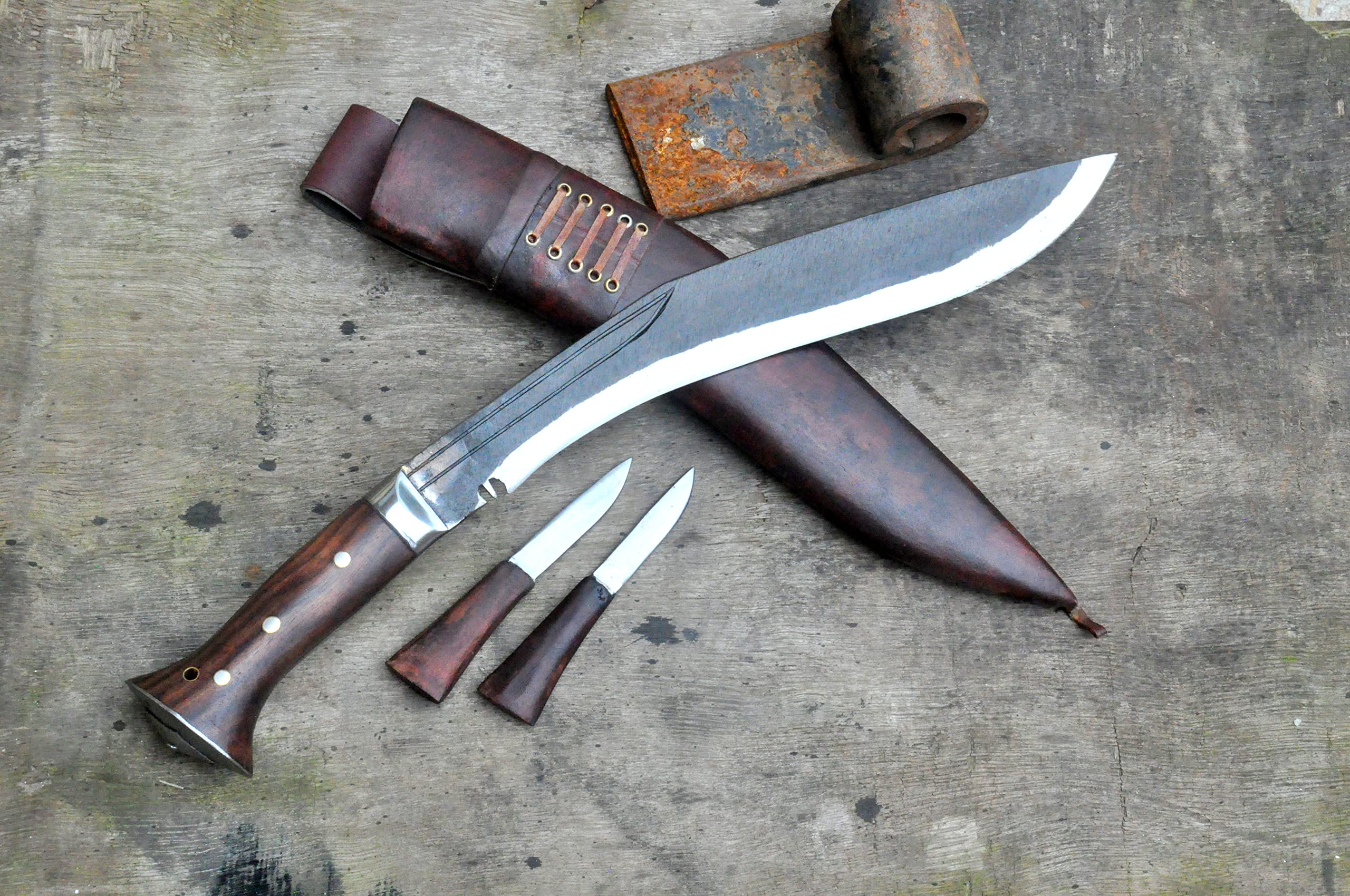 22 Sirupate Kukri Authentic Hand Forged Blade Large Khukuri Camping | INDIA