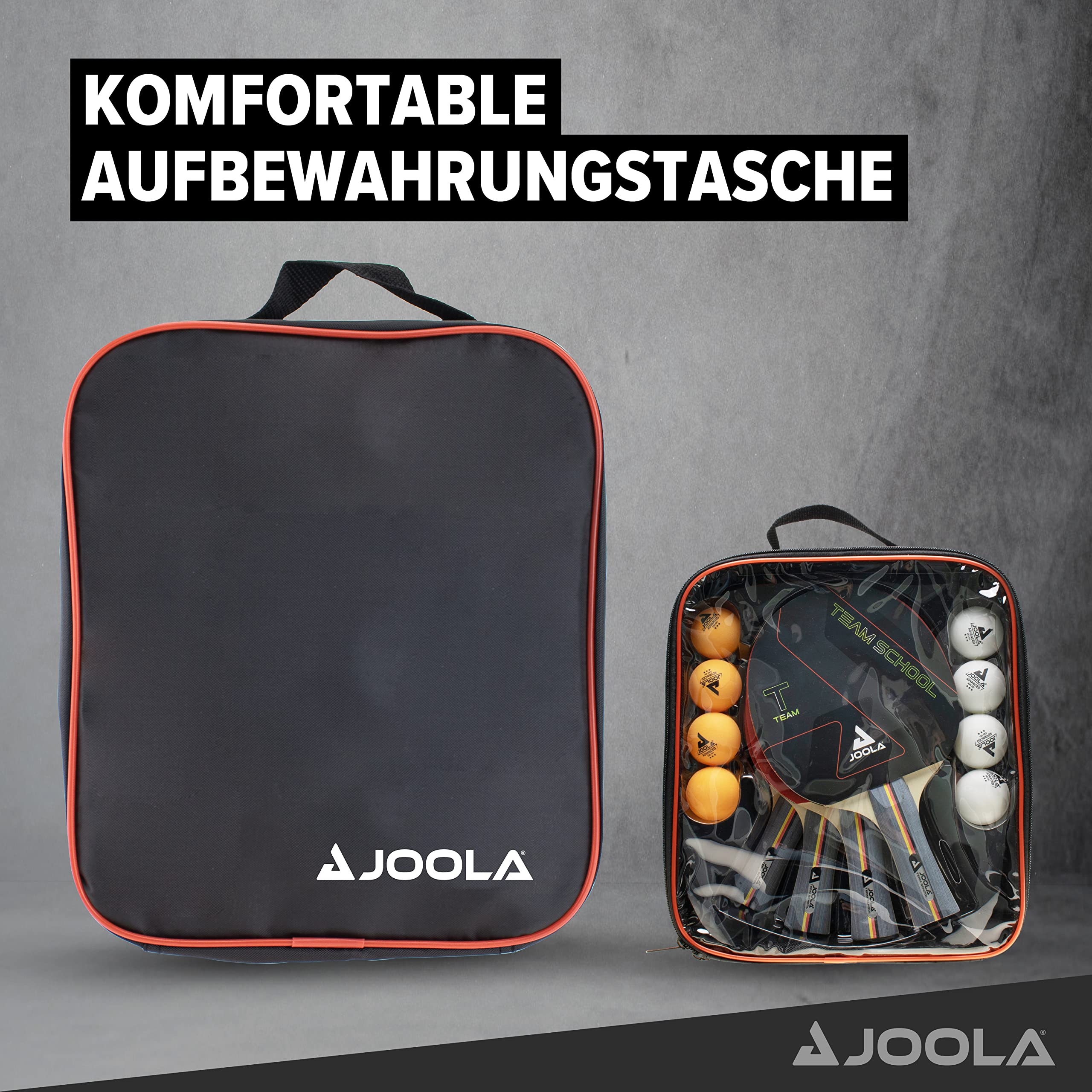 JOOLA Tischtennisplatte Mini - Indoor Tischtennistisch, Freizeittisch Inklusive Tischtennisnetz, Dark-Grey & Unisex – Erwachsene Tisch Tennis-Set-54825 Tennis-Set, mehrfarbik, One Size