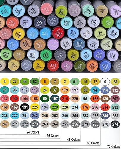 Miniatura 7 de Marcador de alcohol, 24 marcadores de dibujo de bocetos artísticos, juego de Baisc, proveedor de trabajo necesario para artistas, doble extremo con