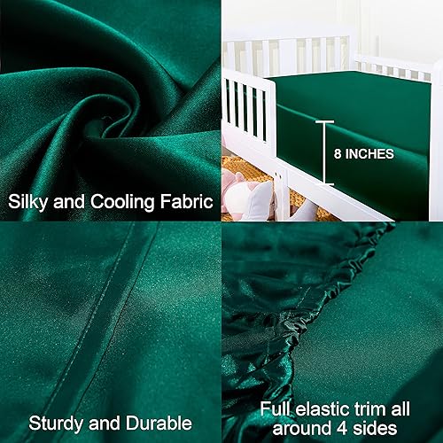 Miniatura 2 de NTBAY Sábana bajera ajustable de satén de seda, súper suave y sedosa de 28 x 52 pulgadas, para colchones estándar de cuna y de niños pequeños,