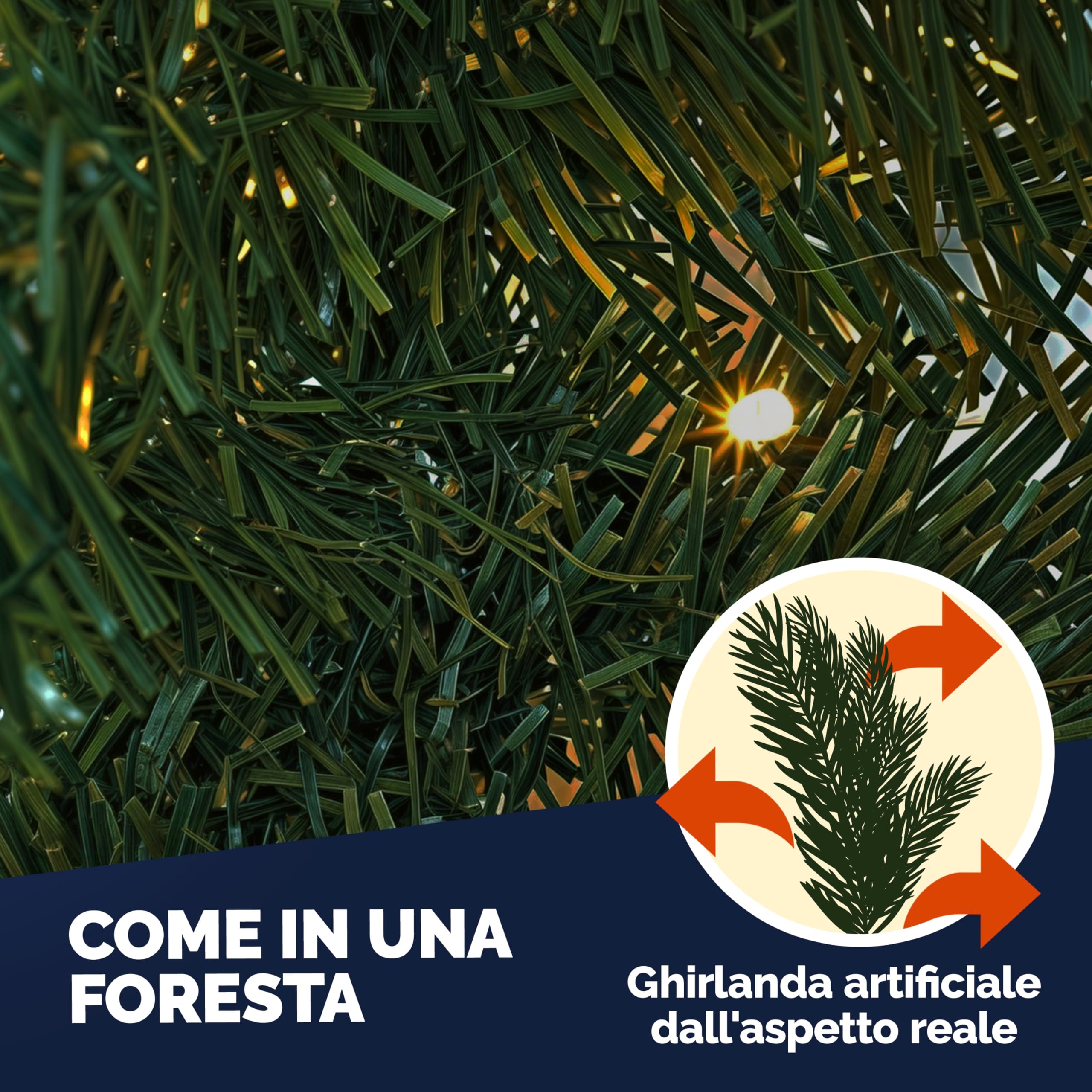 Casaria Ghirlanda Decorazione di Natale con Telecomando 5m 80 LED Timer 7 Modalità di Luce Bianca | 7 Modalità di Luce Bianca, 160 led, Decorazione natalizia, Telecomando con timer 7 livelli di luce, Indoor & outdoor, esterno