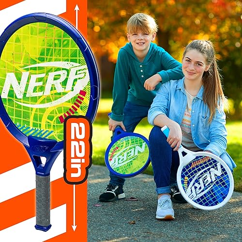 Miniatura 2 de Nerf Juego de tenis de espuma para niños, juego de tenis para 2 jugadores, raquetas jumbo y pelota de tenis de espuma, juego de tenis para