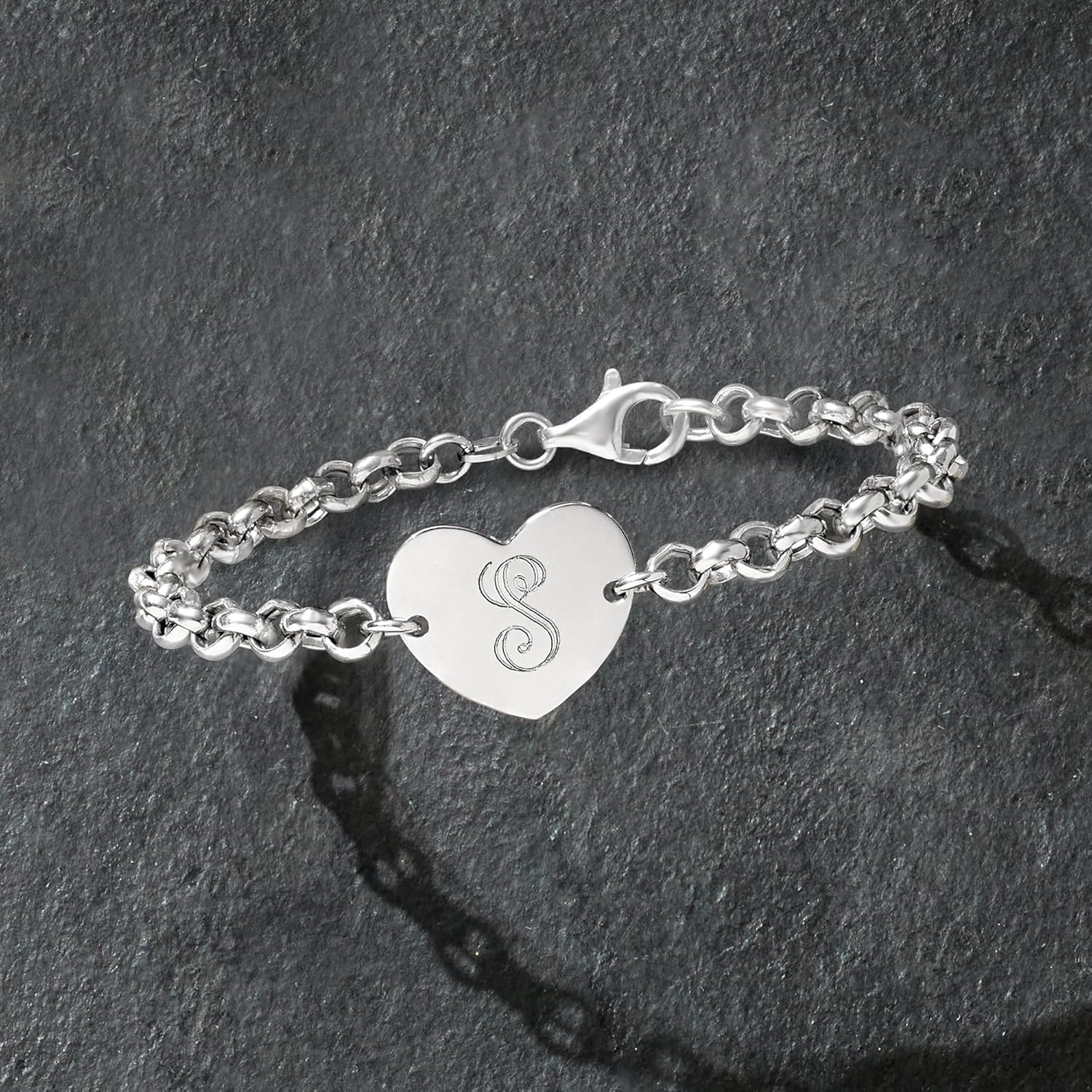 Ross-Simons Italian Sterling Silver Personalized Heart Bracelet - Image 3