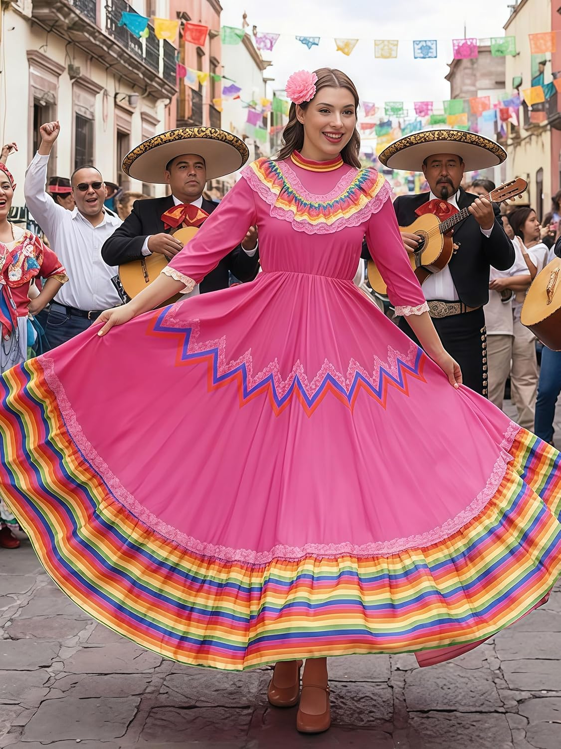 Cinco De Mayo Dress - Women's Mexican Fiesta Costume - Traditional Folklorico Dress for Women - Image 4