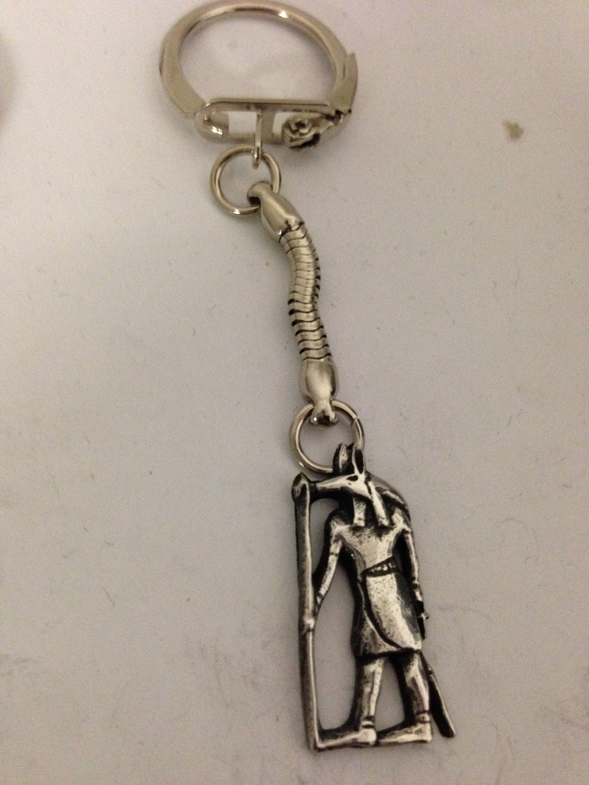 Prideindetails Silver Anubis R201 Emblem Made Of Fine English Pewter On A Snake Keyring