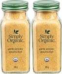 Simply Organic Poudre d'ail, certifiée biologique - Bouteille en verre de 103g - Allium sativum L.