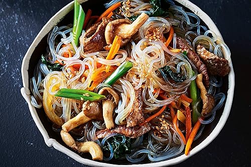 Vista 8 de SUNGIVEN Fideos de vidrio de batata, pasta de vermicelli coreana, sin grasa y sin gluten, 100% almidón de batata, sin aditivo, sin alumbre