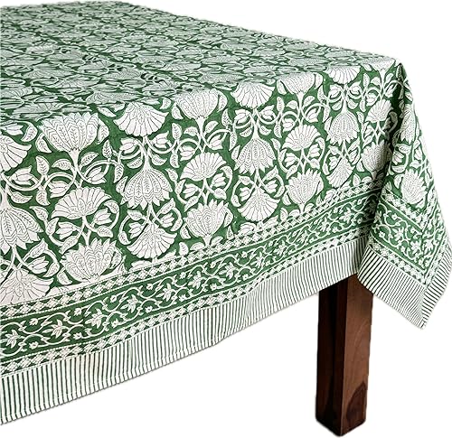 Miniatura 96 de ATOSII Amalfi - Mantel rectangular de otoño 100% algodón, bohemio, estampado a mano, para cocina, mesa de comedor, lino, decoración de otoño